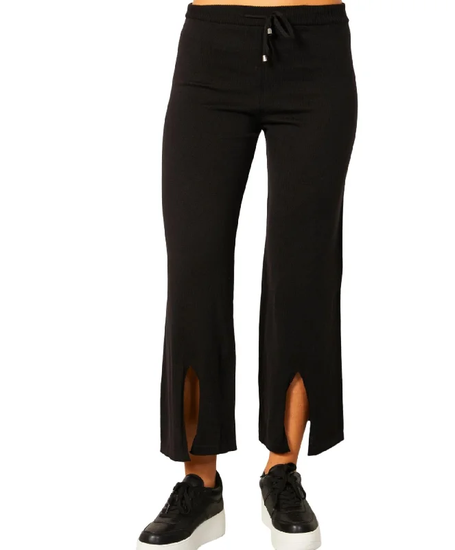 Clearance Event Knit Pant W/ Middle Silt In Black