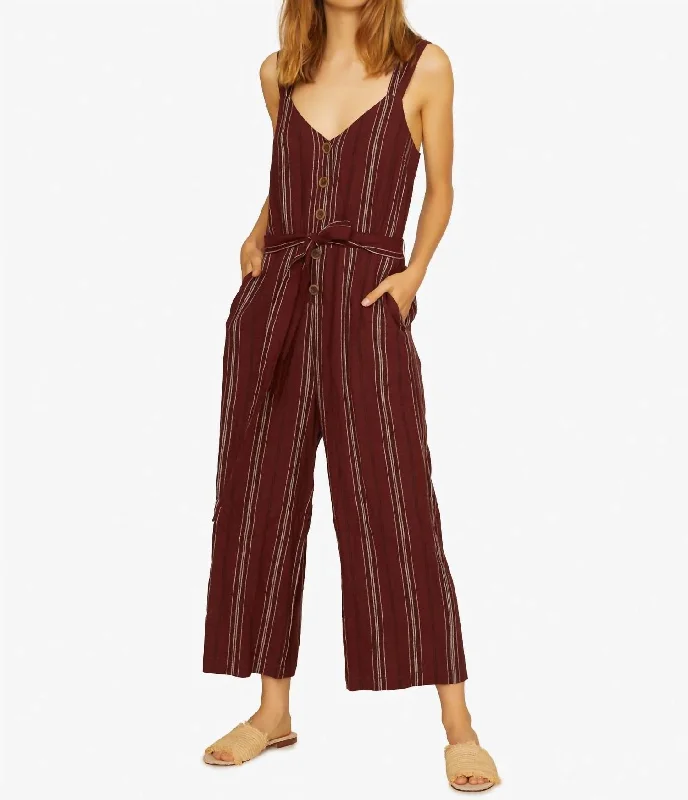 Shop Sale Items Sedona Jumpsuit In Henna Multi Stripe