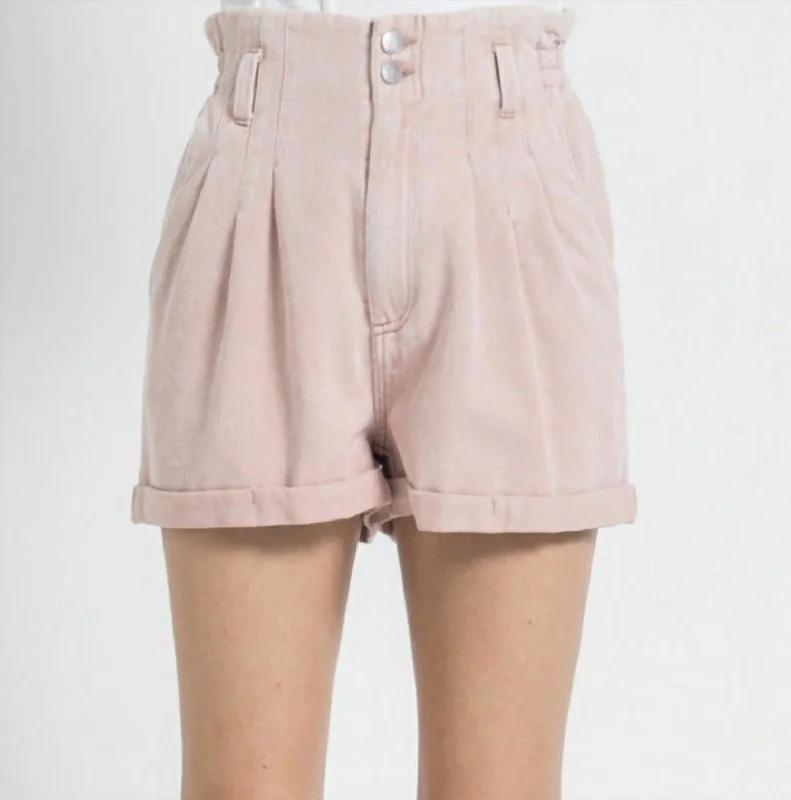 Daily Deals Paperbag Short In Pink