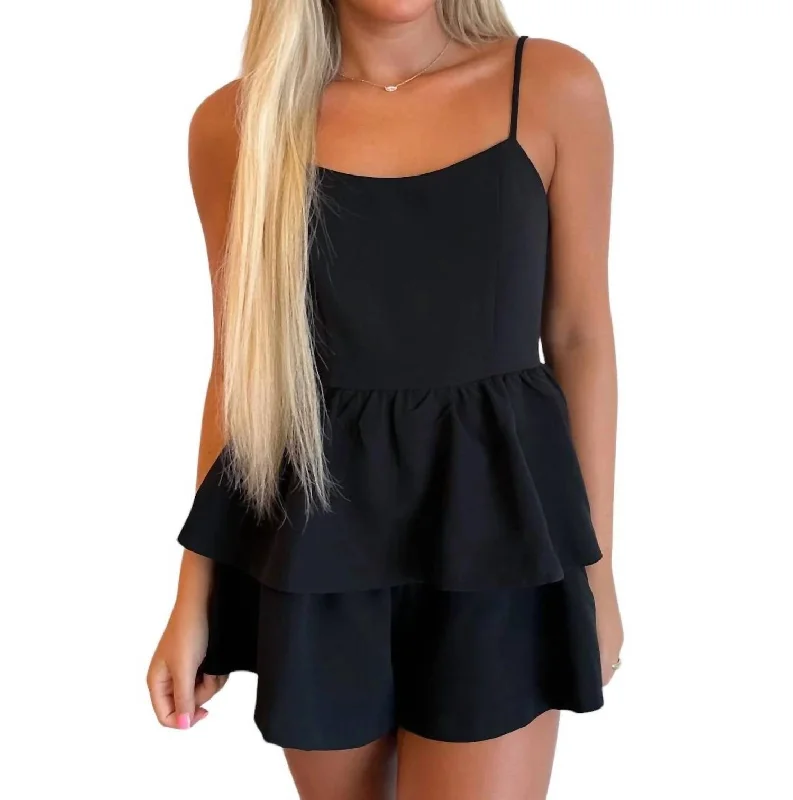 Huge Savings On Parisian Styles Cocktail Romper In Black