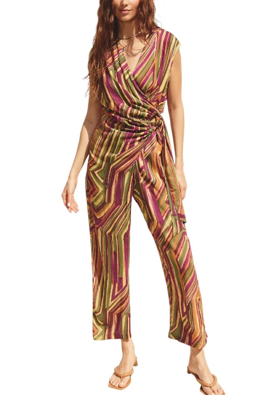 Urban Femme Streetwear Girls Night Buckle Detail Jumpsuit In Vintage Royale