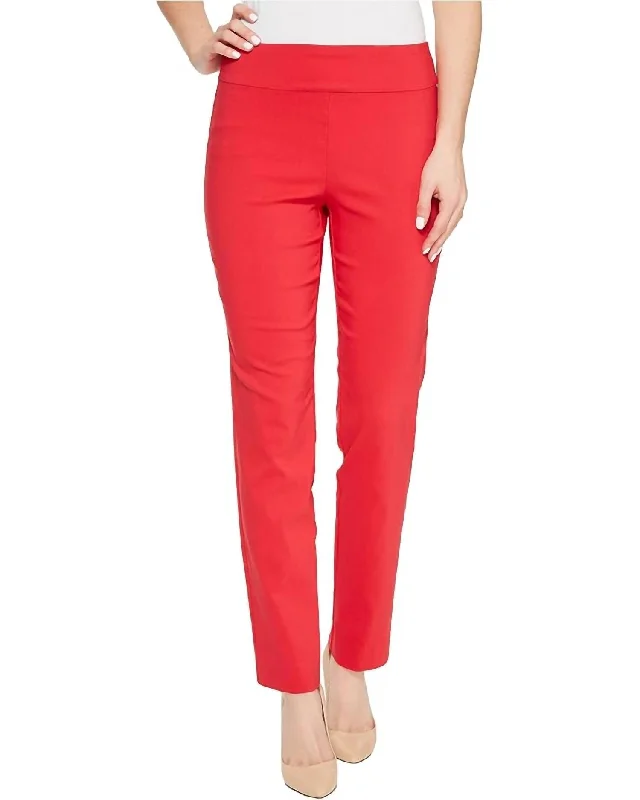 Comfort Meets Fashion Straight Leg Pants In Red