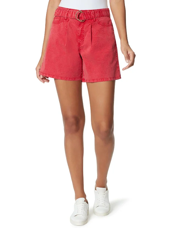 Cool Prices Womens Hi Rise Pleated Denim Shorts