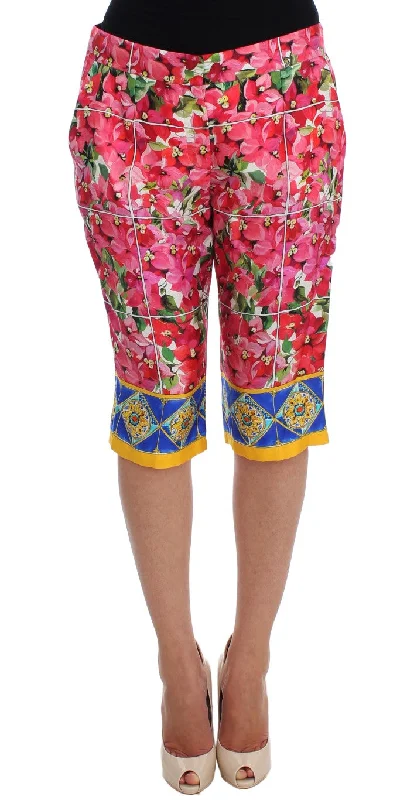 End Of Month Blowout Dolce & Gabbana  Floral Silk Capri Women's Pants