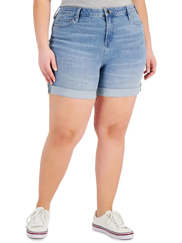 Insane Discount Onslaught Plus Womens Light Wash Short Denim Shorts