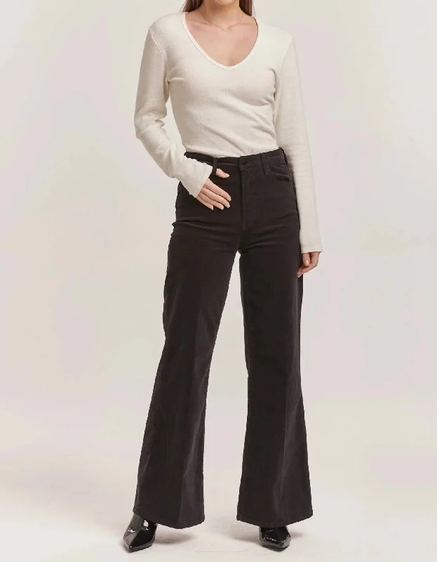 Bold Fashion Corduroy Fiona Pants In Black