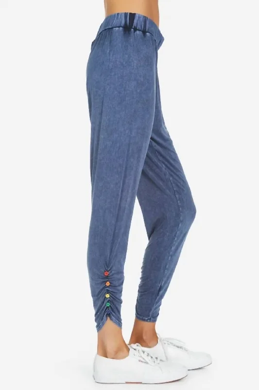 Best Seller Button Sweatpant In Blue