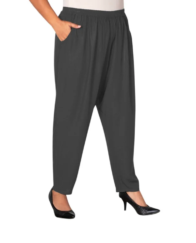 Wardrobe Refresh Tailored Leg Rayon Pants - Plus In Gray