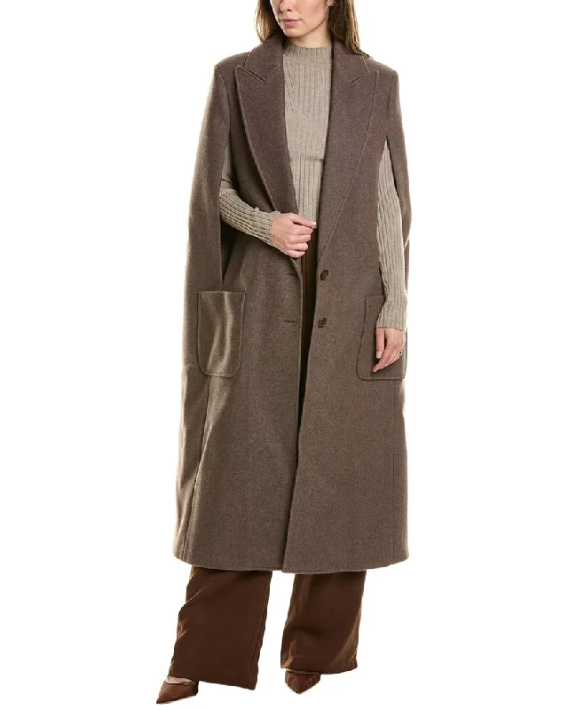 Stylish Women's Apparel Michael Kors Melton Wool Cape Coat