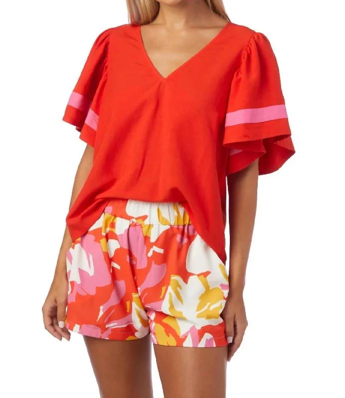 Chic Outfits Cailan Short In Coral Charm