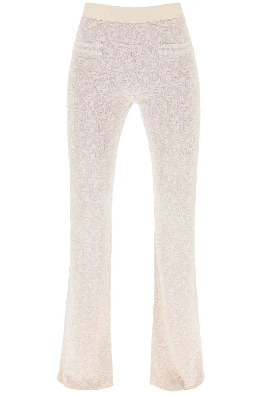 Casual Elegance Palm Angels Women's Monogram Pants In Lurex Knit