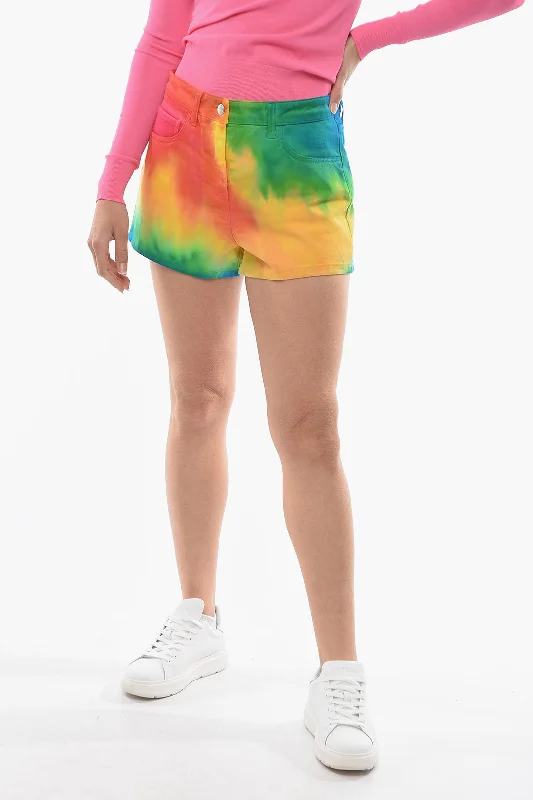 Everyday Glamour IRENEISGOOD rainbow Effect Denim Shorts