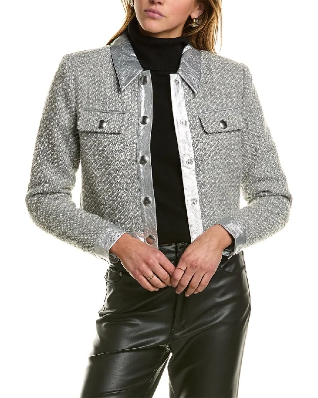 Brand Name Clothing Discount Extravaganza Central Park West Phoebe Tweed Wool-Blend Shacket