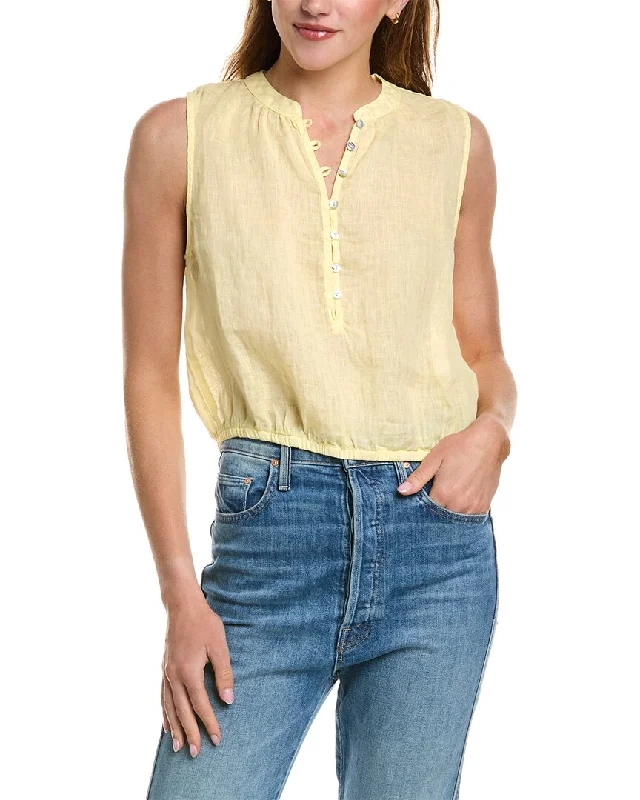 Vibrant Styles Bella Dahl Sleeveless Elastic Waist Linen Pullover