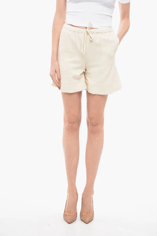 Feminine Soft - Hued Styles By Malene Birger Shorts With Drawstrings