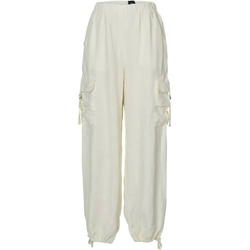 Quality Driven Apparel Uma Trouser Pants In Creme