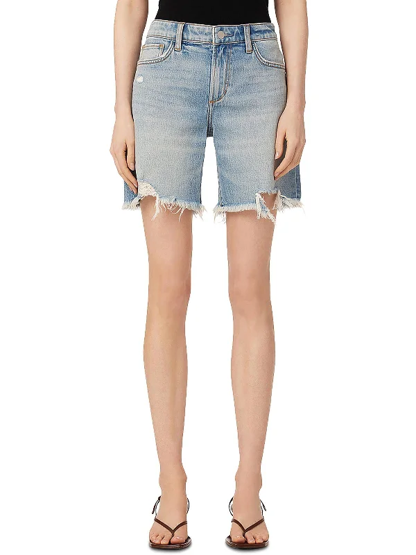 Budget Saver The 7" Lara Womens Denim Distressed Bermuda Shorts