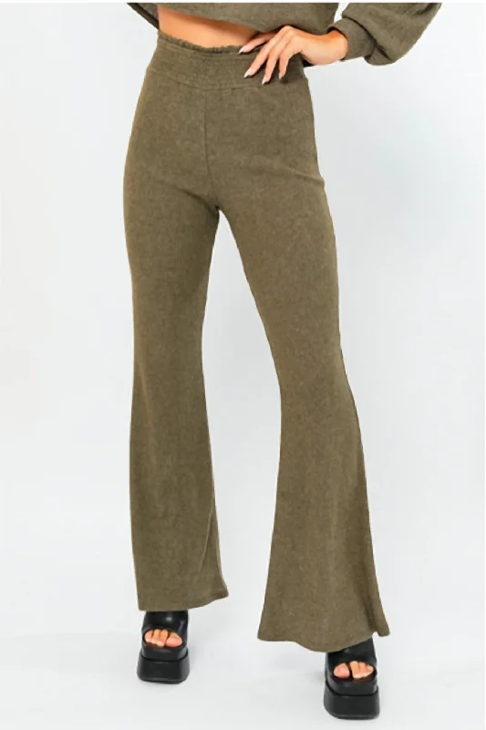 Flash Sales Flare Pants In Olive