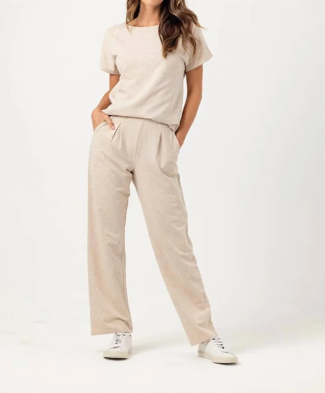 Elegant Style Pasha Pants In Oatmeal Heather