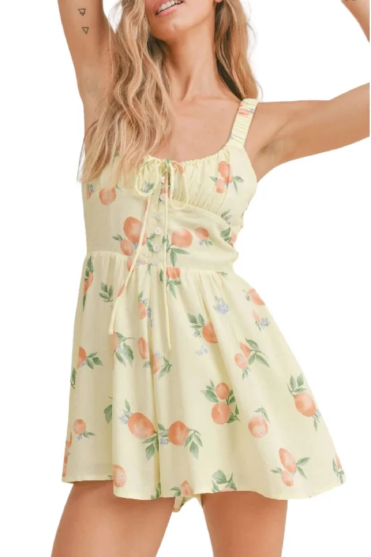 Vintage Elegance Mimosa Moment Romper In Lemon