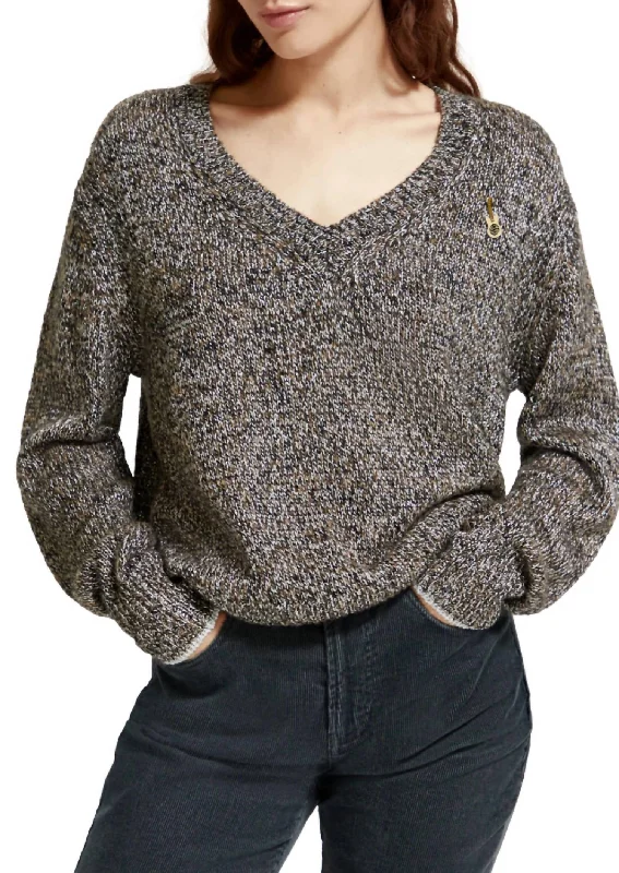 Versatile Style Wardrobe Metallic Sweater In Multi