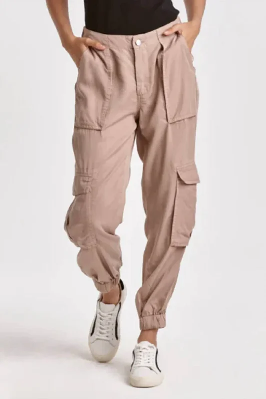 Feminine Elegance Tencel Joggers In Sand