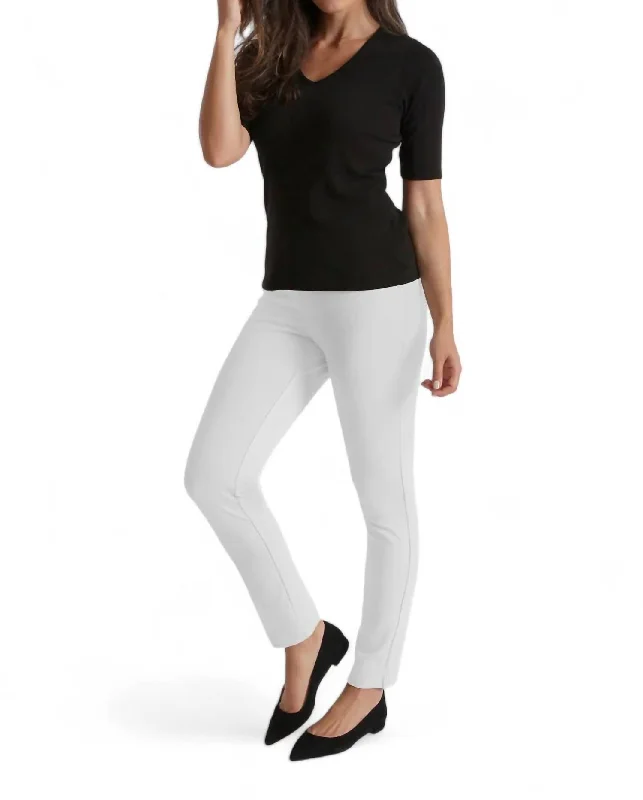 Holiday Glam Jasmine Slim Pant In White