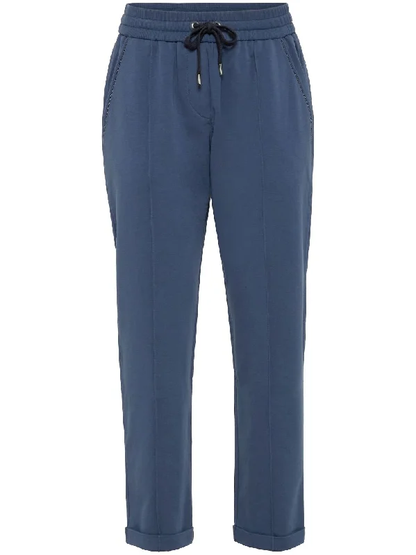 Edgy Fashion Brunello Cucinelli Women's Trousers blue