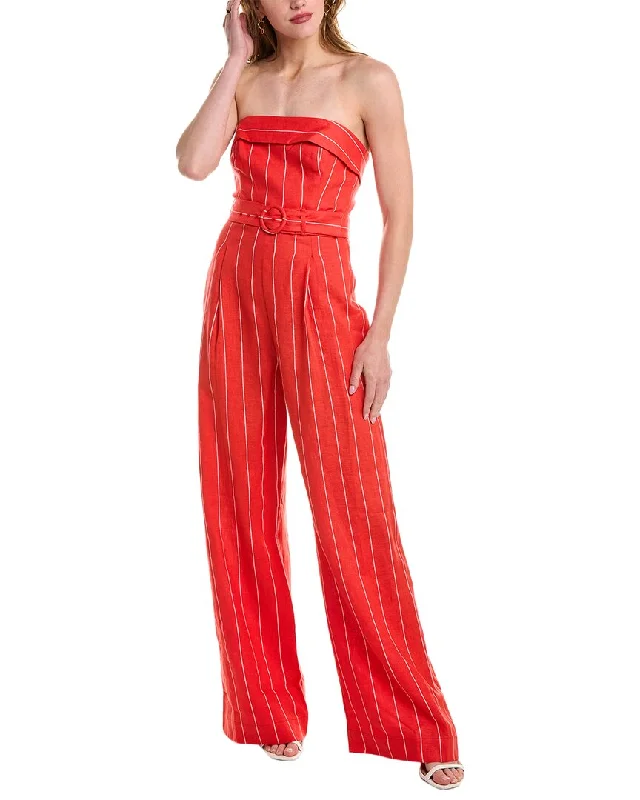 Trendy Styles Nicholas Chara Strapless Wide Leg Linen-Blend Jumpsuit