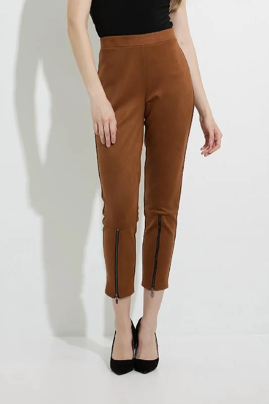 Seasonal Fashion Faux Suede Pant In Brown