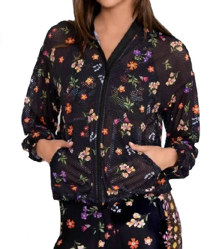 Stylish Looks Nani Patch Pocket Mesh Jacket In Multi