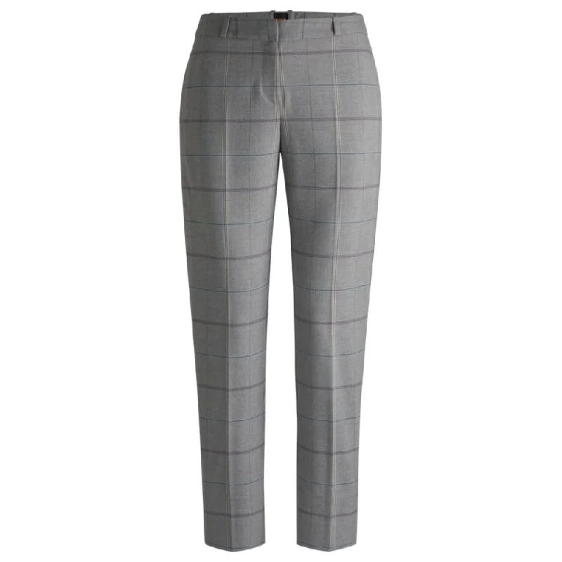 Summer Essentials Formal trousers in checked stretch fabric