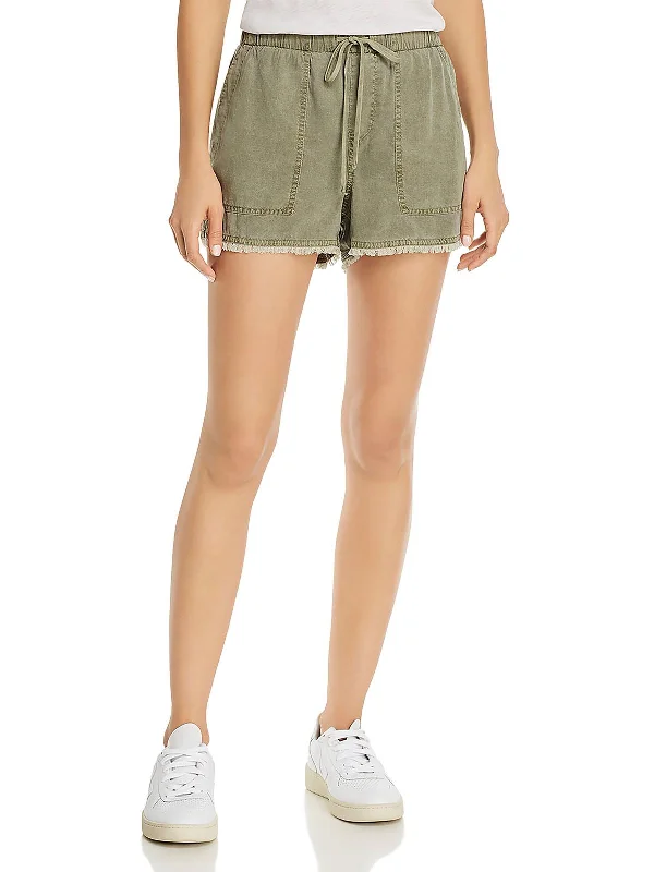 Stupidly Low Prices Womens Tencel Frayed Hem Casual Shorts