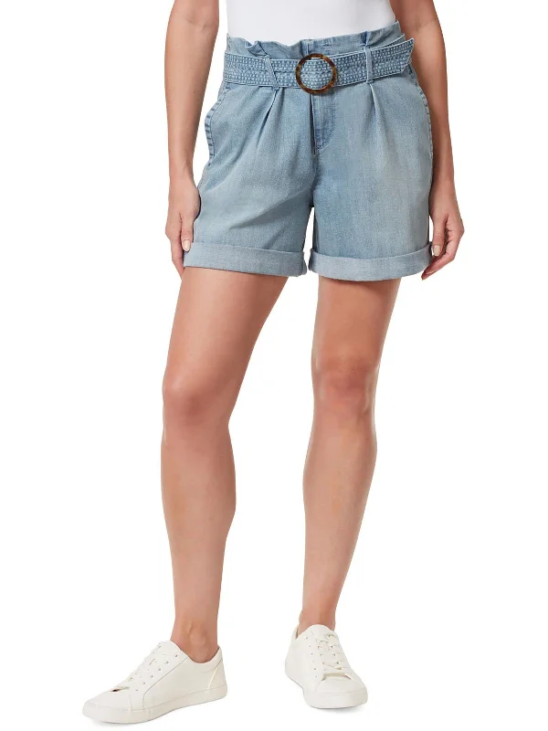 Mega Sales Womens Belted Denim Denim Shorts