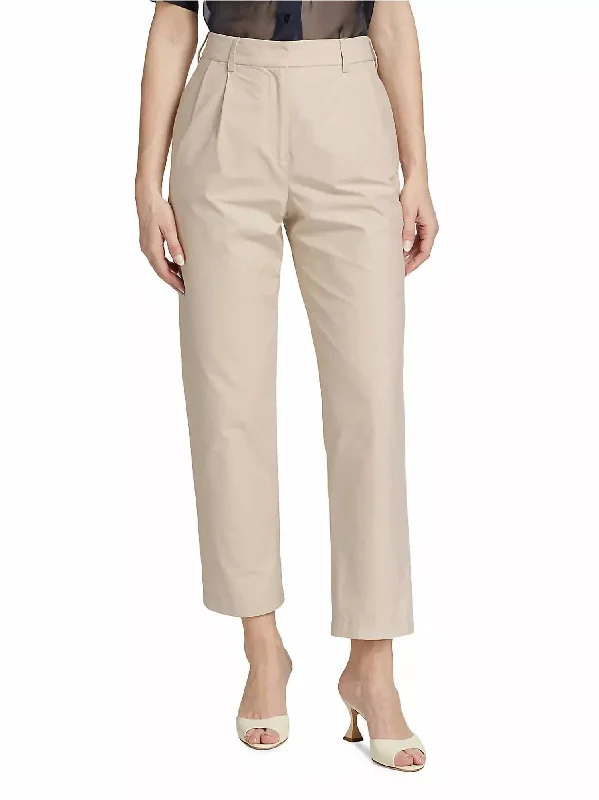 Hot Picks Ivy Tailored Straight-Leg Pants In Khaki