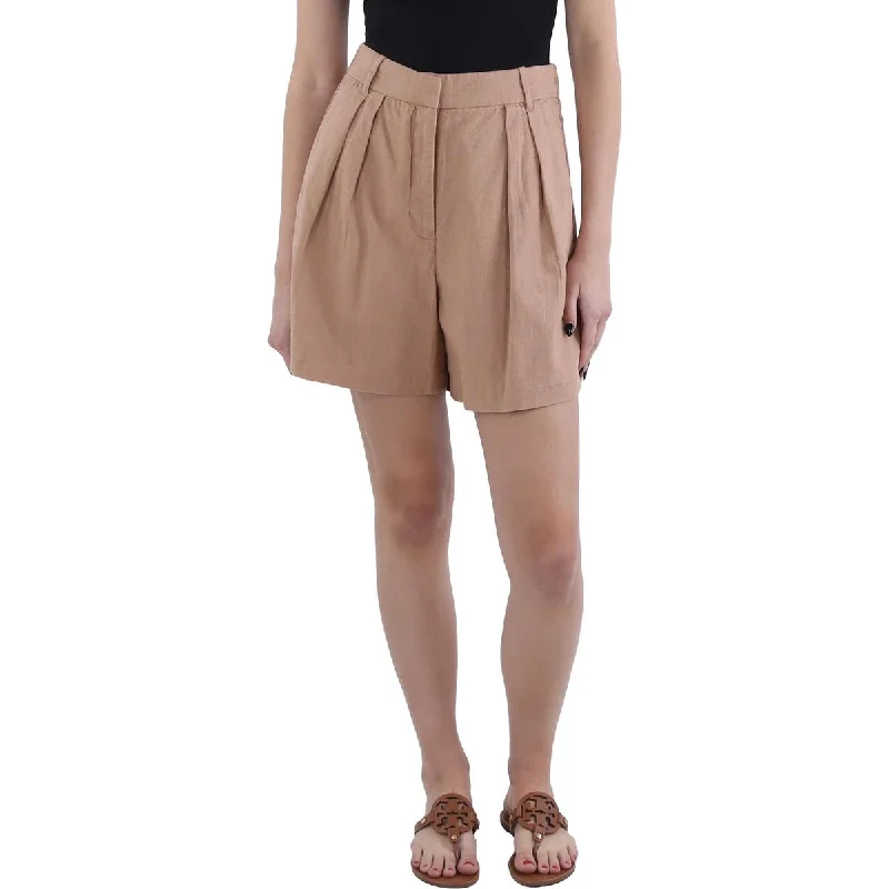 Day-To-Night Styles Womens Linen Mini High-Waist Shorts