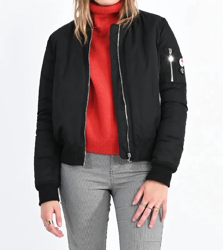 Limited Time Flash Sale Classic Bomber Jacket In Black