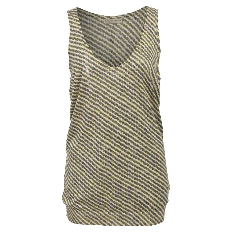 City Fashion Bottega Veneta Stripe Printed Tank Top in Multicolor Silk