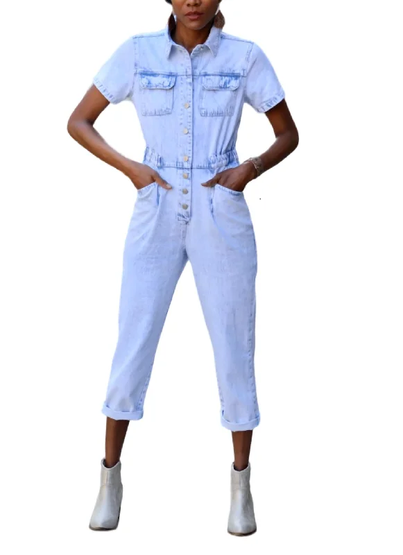 Fashion Deal One Up Romper In Light Wash