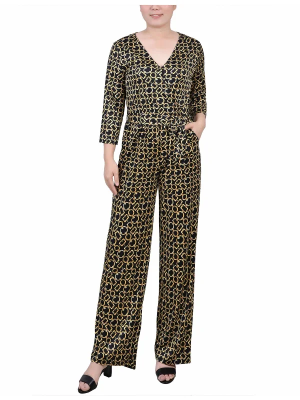 Budget Friendly Petites Womens Printed Jersey Jumpsuit