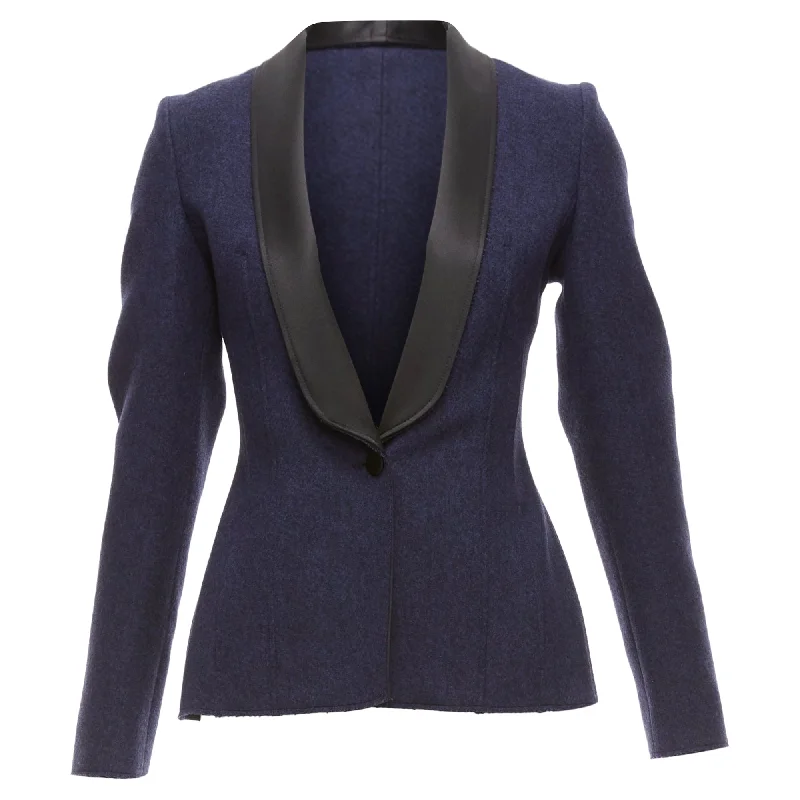 Spring Fashion Maison Margiela Wool Blend Satin Collar Tuxedo Blazer