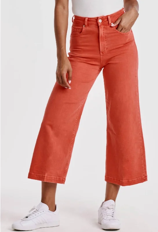 Trend Alert Audrey Wide Leg Pants In Radiant Red