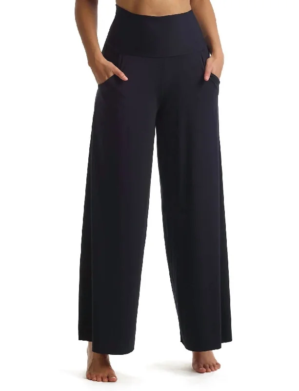 Chic & Cozy Apparel Butter Wide Leg Lounge Pant In Black