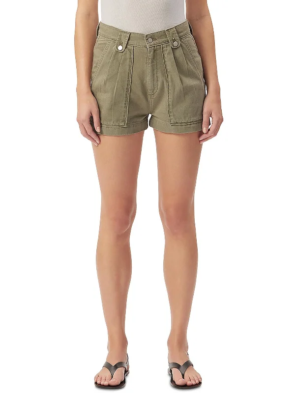 Discover Now Womens Denim Pleated Denim Shorts