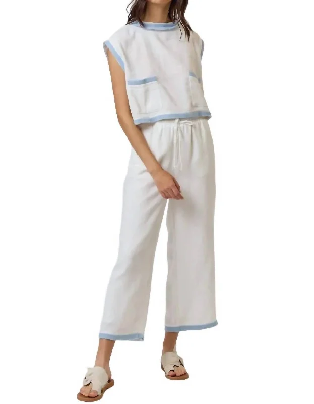 Trend Setting Wardrobe Liza Pants In Ivory/sky