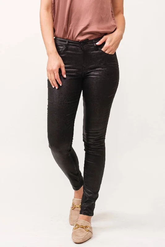 Season Sale Gisele Mid Rise Clean Hem Ankle Skinny Pants In Obsidian