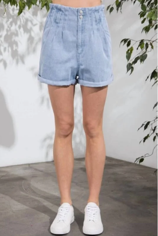 Summer Deals Paperbag Jean Short In Denim