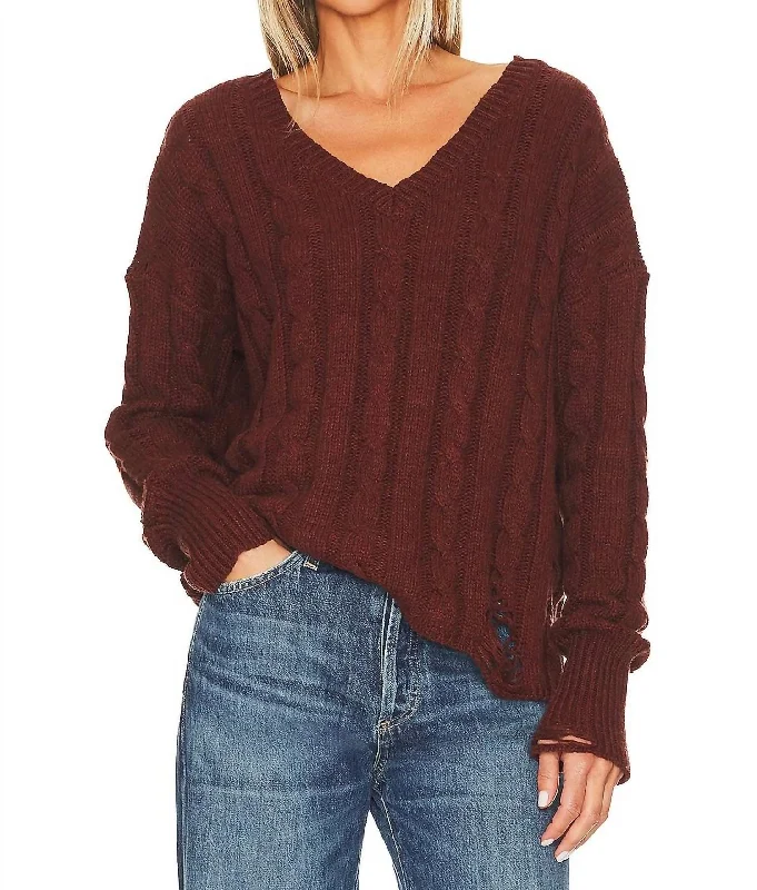 The Latest Fashion Trends Everlyn V-Neck Sweater In Veneer