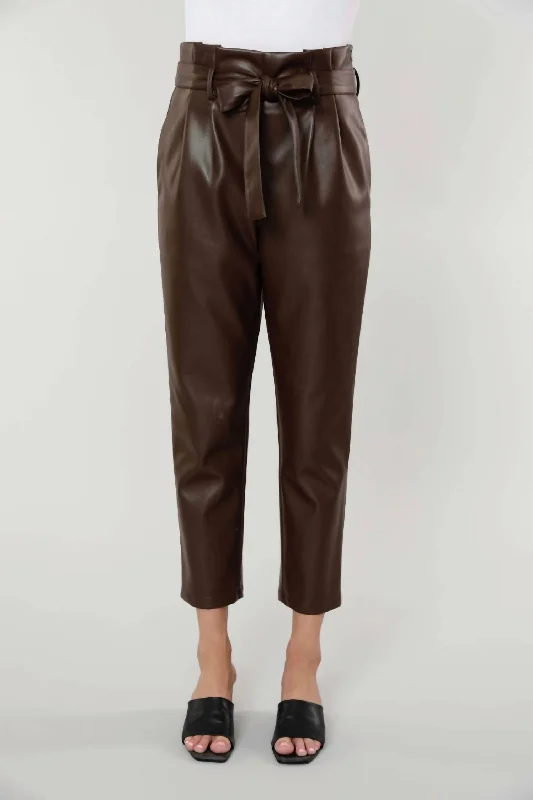 End Of Season Clearance Uptown Paper Bag Pants In Brown