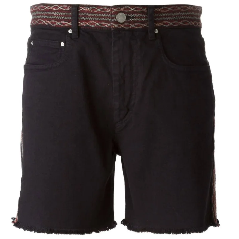 Sophisticated Fashion Women Agmes Faded Cotton Stretch Denim Shorts In Black